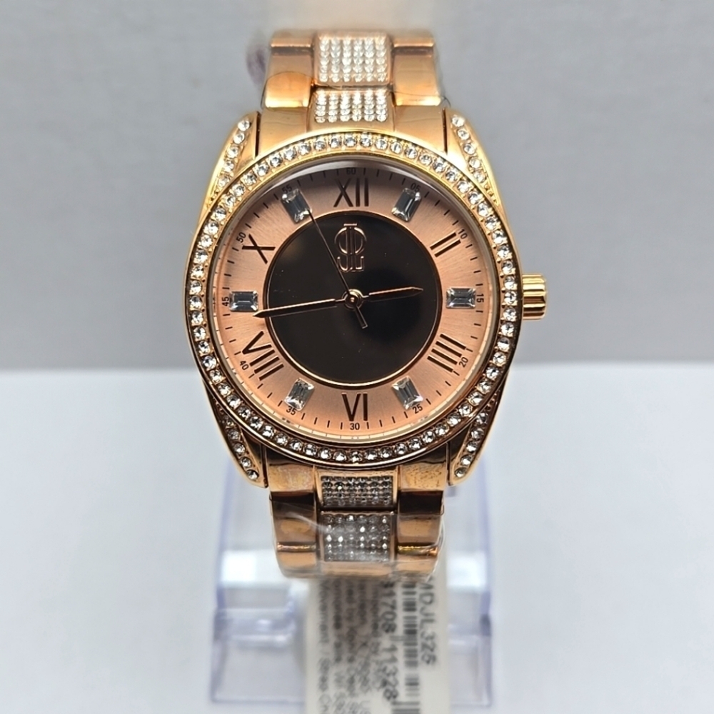 Womens Jennifer Lopez Rose Gold Crystal Watch Rhinestones FMDJL325 New Battery
